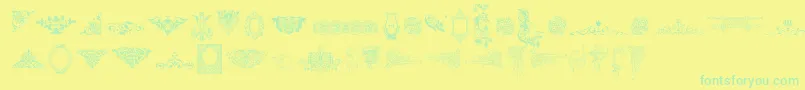 VictorianFreeOrnamentsTwo Font – Green Fonts on Yellow Background