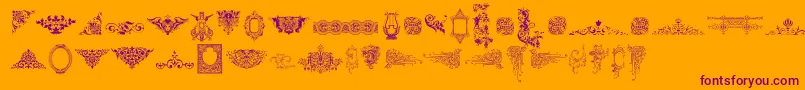 VictorianFreeOrnamentsTwo Font – Purple Fonts on Orange Background