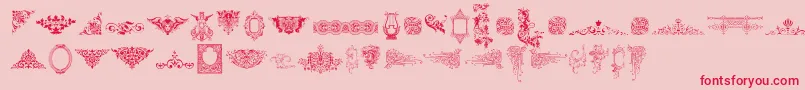 Czcionka VictorianFreeOrnamentsTwo – czerwone czcionki na różowym tle