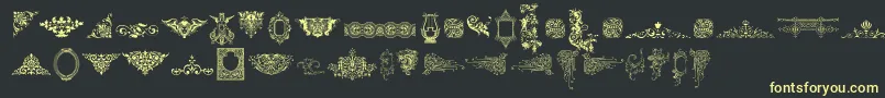 VictorianFreeOrnamentsTwo Font – Yellow Fonts on Black Background