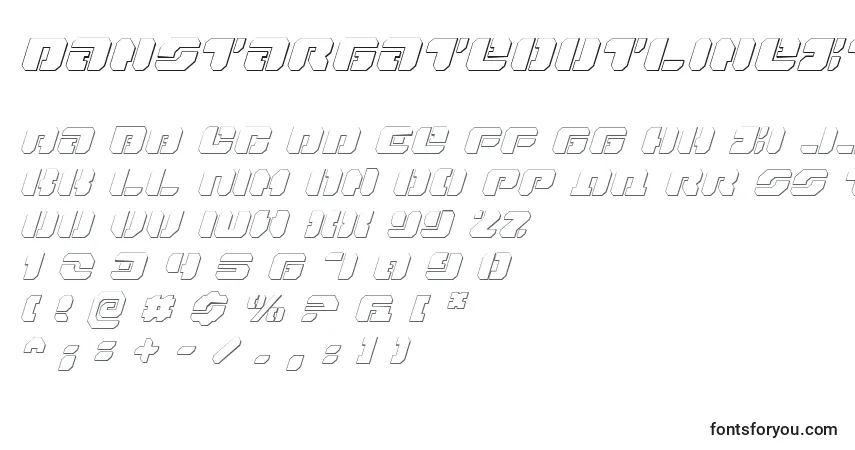Czcionka DanStargateOutlineItalic – alfabet, cyfry, specjalne znaki