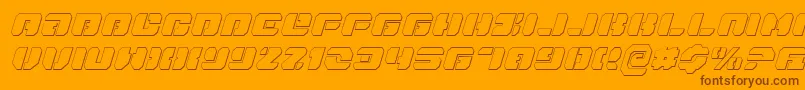 DanStargateOutlineItalic-fontti – ruskeat fontit oranssilla taustalla