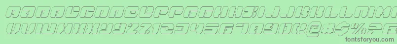 DanStargateOutlineItalic Font – Gray Fonts on Green Background