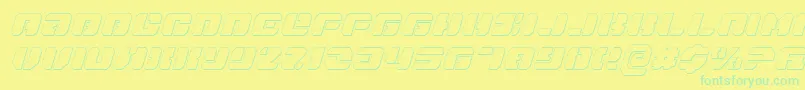 DanStargateOutlineItalic Font – Green Fonts on Yellow Background