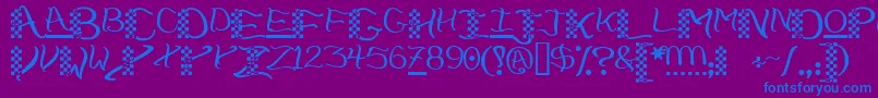 Chech Font – Blue Fonts on Purple Background