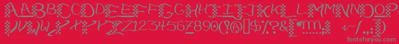 Chech-Schriftart – Graue Schriften auf rotem Hintergrund