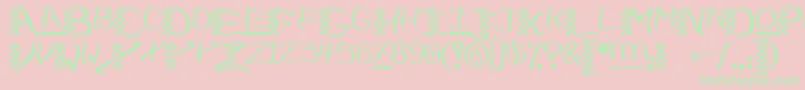 Chech Font – Green Fonts on Pink Background