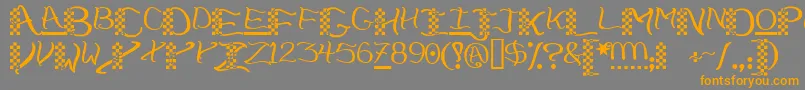 Chech Font – Orange Fonts on Gray Background