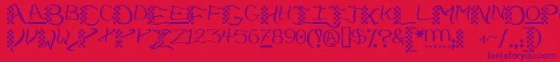 Chech Font – Purple Fonts on Red Background