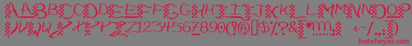 Chech Font – Red Fonts on Gray Background