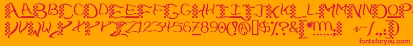 Chech Font – Red Fonts on Orange Background