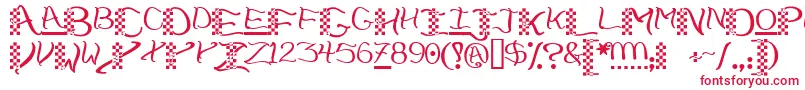 Chech Font – Red Fonts on White Background