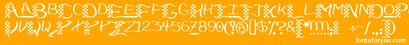 Chech Font – White Fonts on Orange Background