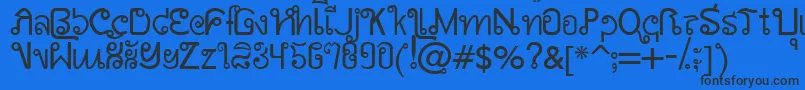 AwSiamEnglishNotThai Font – Black Fonts on Blue Background