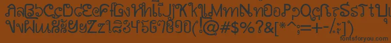 Шрифт AwSiamEnglishNotThai – чёрные шрифты на коричневом фоне