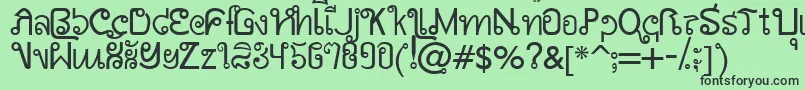 AwSiamEnglishNotThai Font – Black Fonts on Green Background