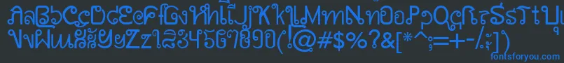 AwSiamEnglishNotThai Font – Blue Fonts on Black Background