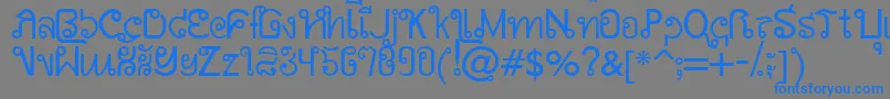 AwSiamEnglishNotThai Font – Blue Fonts on Gray Background