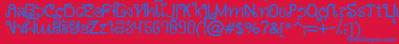 AwSiamEnglishNotThai Font – Blue Fonts on Red Background
