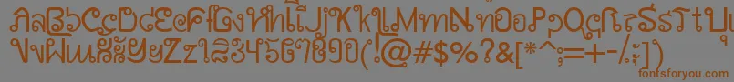 AwSiamEnglishNotThai Font – Brown Fonts on Gray Background