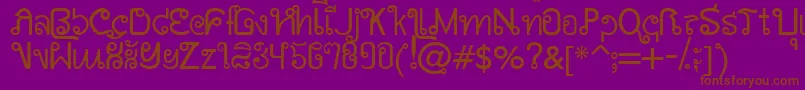 AwSiamEnglishNotThai Font – Brown Fonts on Purple Background