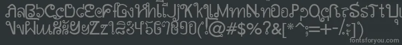 AwSiamEnglishNotThai Font – Gray Fonts on Black Background