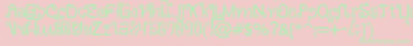 フォントAwSiamEnglishNotThai – ピンクの背景に緑の文字