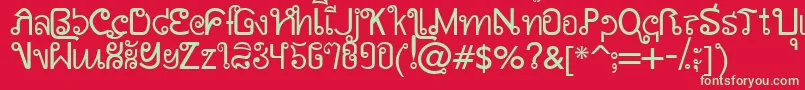 AwSiamEnglishNotThai Font – Green Fonts on Red Background