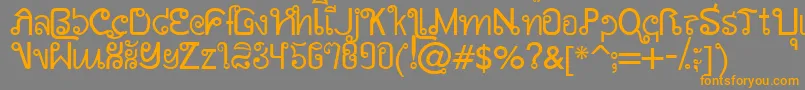 AwSiamEnglishNotThai Font – Orange Fonts on Gray Background