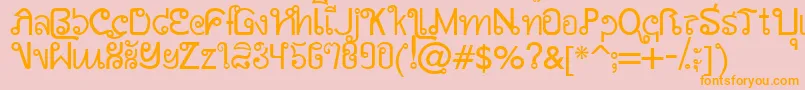 AwSiamEnglishNotThai Font – Orange Fonts on Pink Background