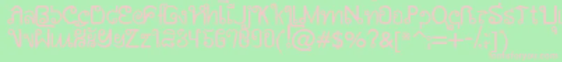 AwSiamEnglishNotThai Font – Pink Fonts on Green Background