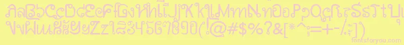 AwSiamEnglishNotThai Font – Pink Fonts on Yellow Background