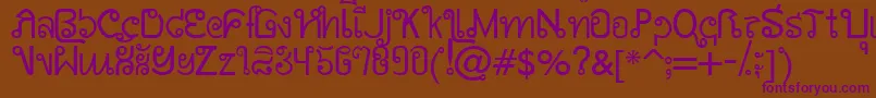 AwSiamEnglishNotThai Font – Purple Fonts on Brown Background