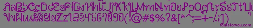 AwSiamEnglishNotThai Font – Purple Fonts on Gray Background