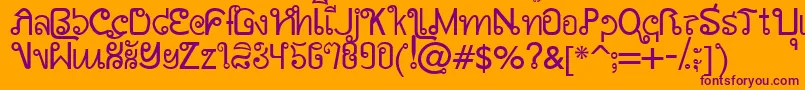 AwSiamEnglishNotThai Font – Purple Fonts on Orange Background