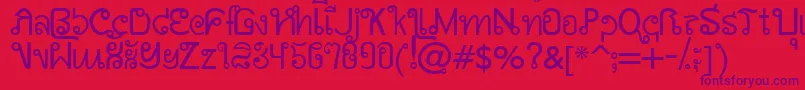 AwSiamEnglishNotThai Font – Purple Fonts on Red Background