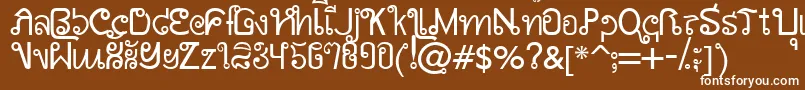 fuente AwSiamEnglishNotThai – Fuentes Blancas Sobre Fondo Marrón