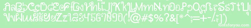AwSiamEnglishNotThai Font – White Fonts on Green Background