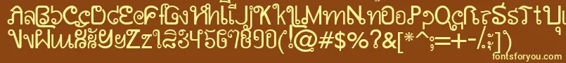 AwSiamEnglishNotThai Font – Yellow Fonts on Brown Background