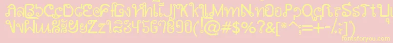 AwSiamEnglishNotThai Font – Yellow Fonts on Pink Background