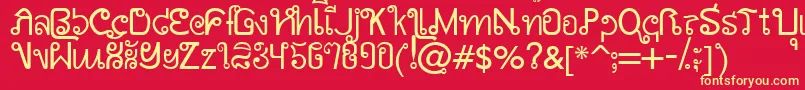 フォントAwSiamEnglishNotThai – 黄色の文字、赤い背景