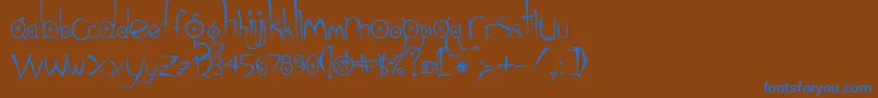 フォントGothic ffy – 茶色の背景に青い文字