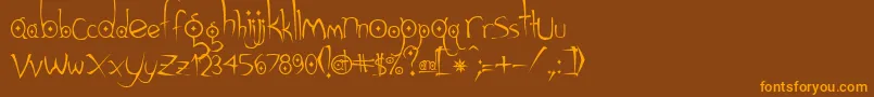 Gothic ffy Font – Orange Fonts on Brown Background