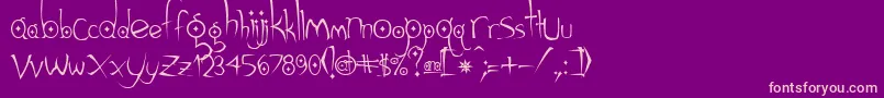 Gothic ffy-Schriftart – Rosa Schriften auf violettem Hintergrund