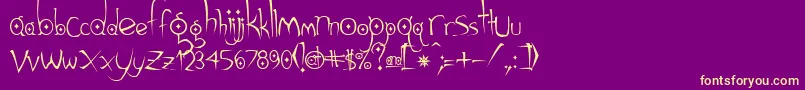 Gothic ffy-Schriftart – Gelbe Schriften auf violettem Hintergrund