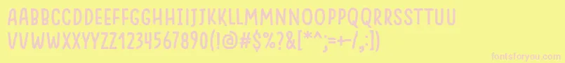 SomethingLooksNaturalRegular-Schriftart – Rosa Schriften auf gelbem Hintergrund