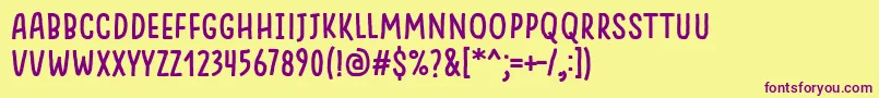 SomethingLooksNaturalRegular Font – Purple Fonts on Yellow Background