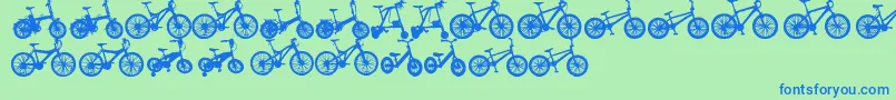 BicycleTfb Font – Blue Fonts on Green Background