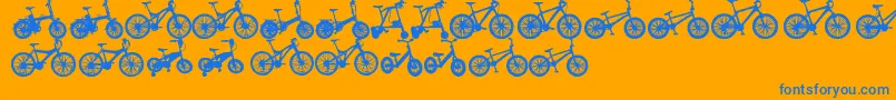 BicycleTfb-Schriftart – Blaue Schriften auf orangefarbenem Hintergrund