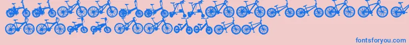 Police BicycleTfb – polices bleues sur fond rose